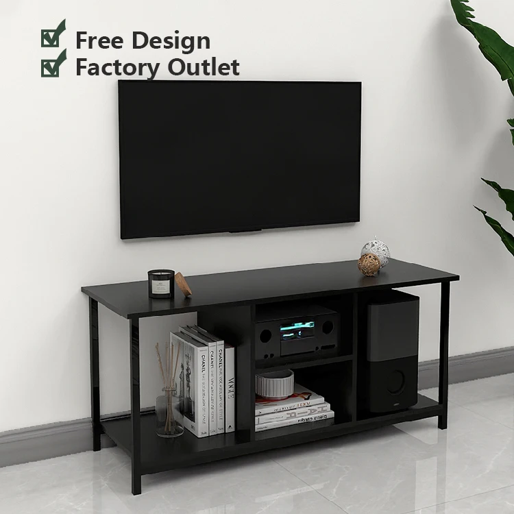 Ultimate New Design Wood Table TV Plasma 50 Inch Vintage Metal Legs TV Unit