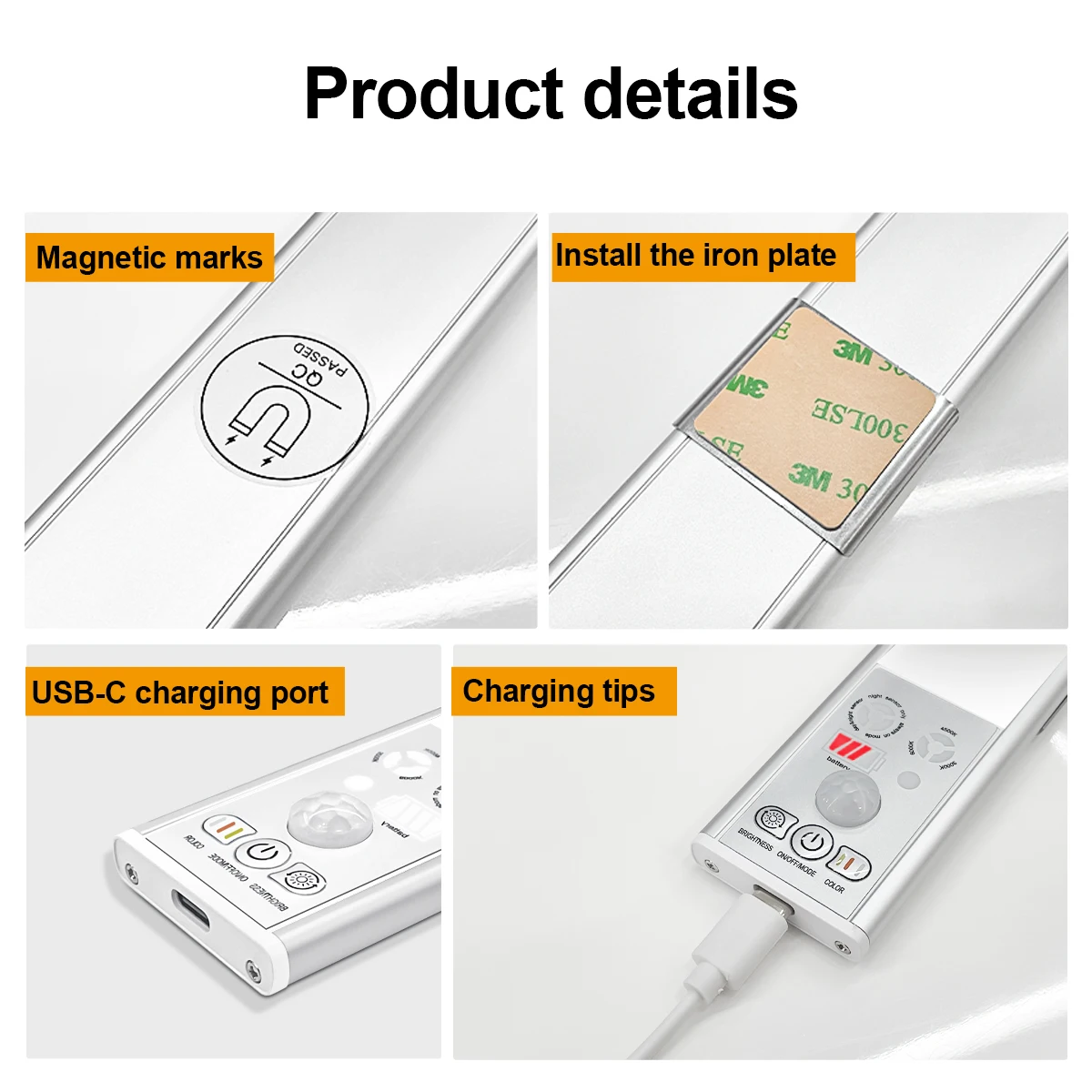 Human body sensor light three-color cabinet light corridor night lamp sensor light can be adjusted for kitchen wardrobe