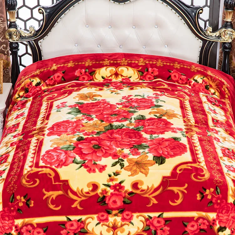 True Love Big Size Warm Mink Blanket Korean Style Blanket for Gift Stock Lot One Side Embossed 200*240cm 2ply 5.5kg Winter Oval