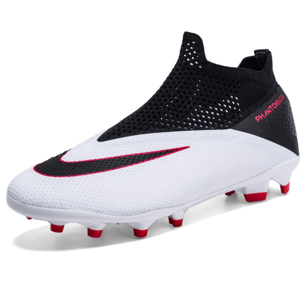 2014 Outdoor soccer shoes High Top Rubber AG Spikes Training Soccer Boots men soccer boots