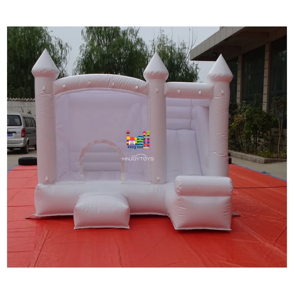 10x10ft 3 in 1 Mini Bouncy Castle White Combo Bounce House Slide with Front Netting