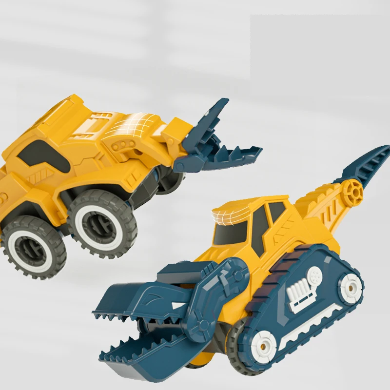 5IN1 Magnetic Transform Engineering Car Assembled Toys Dinosaur Car For Kids Toddler Robot Construction Vehicles Set