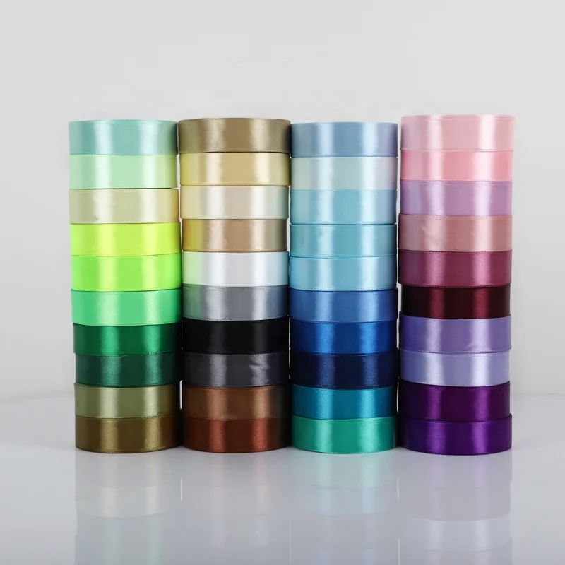 Wholesale Satin Ribbon Customized Colors Width 2 cm Solid Color high quality Smooth Satin Ribbon