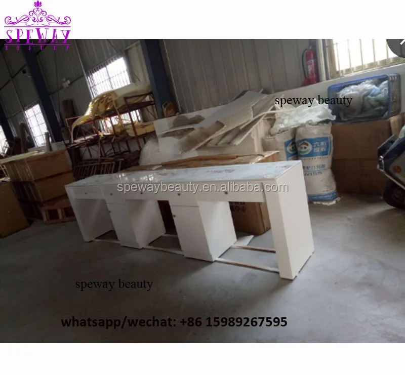 new arrival double seats salon furniture nail station manicure desk wholesale Canada