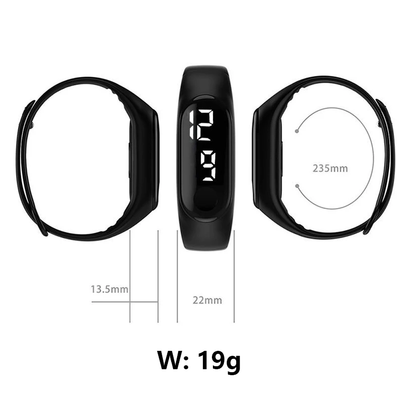 Promotional Gift LED Digital Watch, Casual Sport Electronic Wrist Watch Waterproof Electronic Watch Kids Swimming Touch Bracelet
