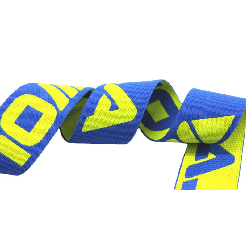 Colorful Double Side Jacquard Elastic Band Soft Nylon Custom Letter Embossed Woven Waistband For Underwear Garment Accessories