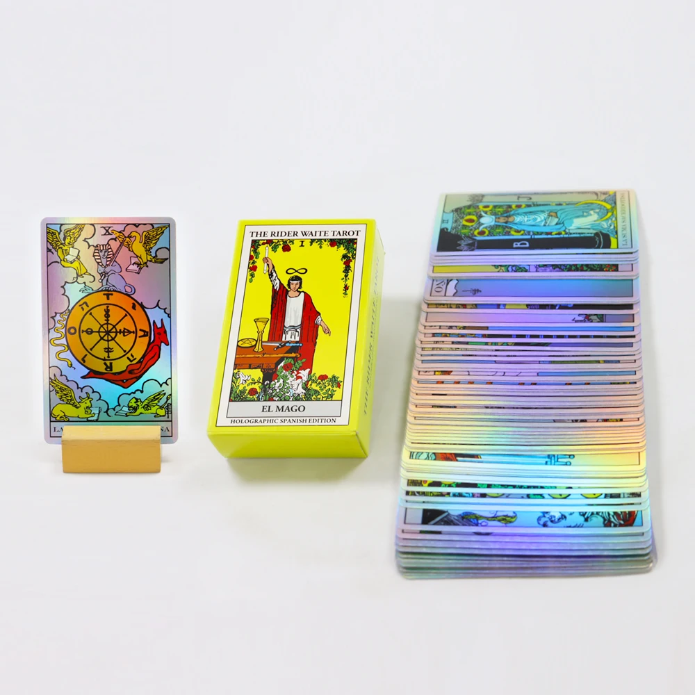 Laser Tarot Deck Beginner Custom Printing Silver Gilded English Quality Tarot Cards With Guidebook