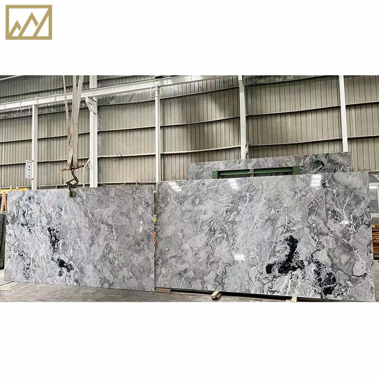 Modern Style  Arctic Sky  Quartzite Slab with Light Grey color  Natural Stone for Kitchen Countertop Tiles Flooring