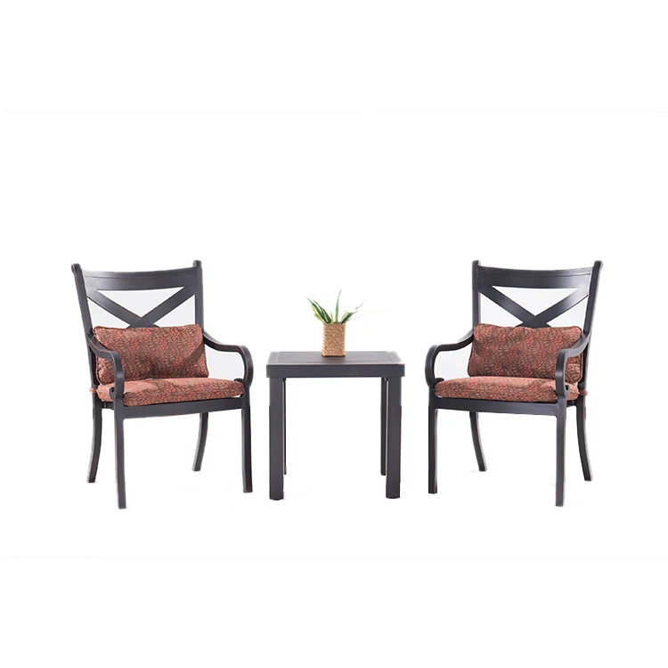 
Wholesale Outdoor Furniture 3-Piece Aluminum Frame Bistro Set With Cushion 