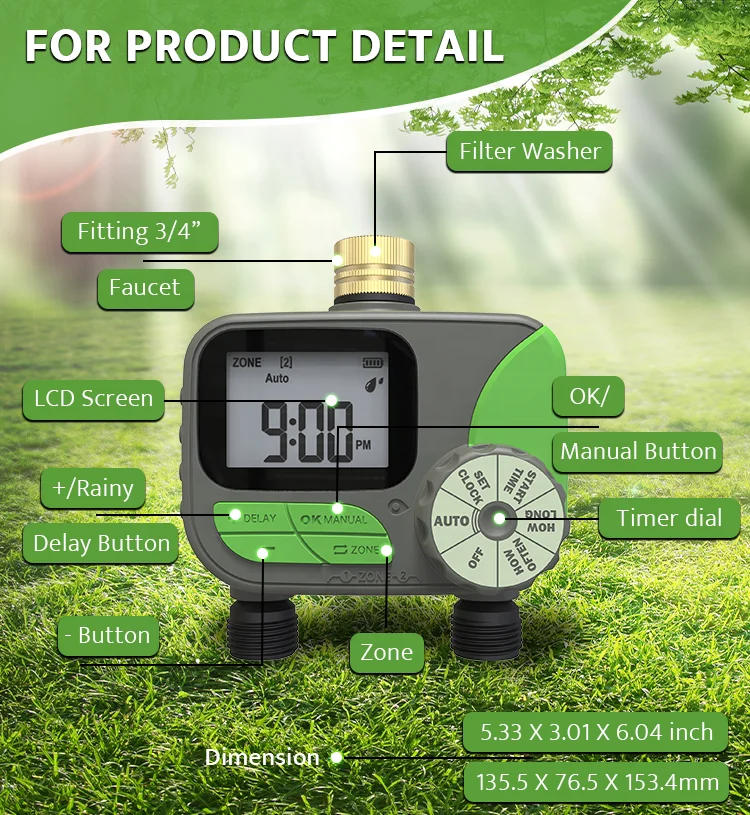 Factory automatic machine green outdoor automatic garden manual water sprinkler timer