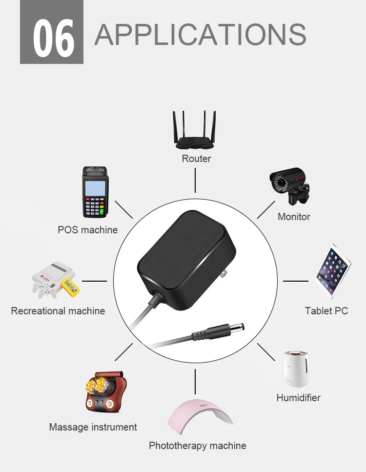 New arrival 110v 220v CE KC certificate ac to 12v dc power supply 12v 2a power adapter 24V 1A adaptor for humidifier