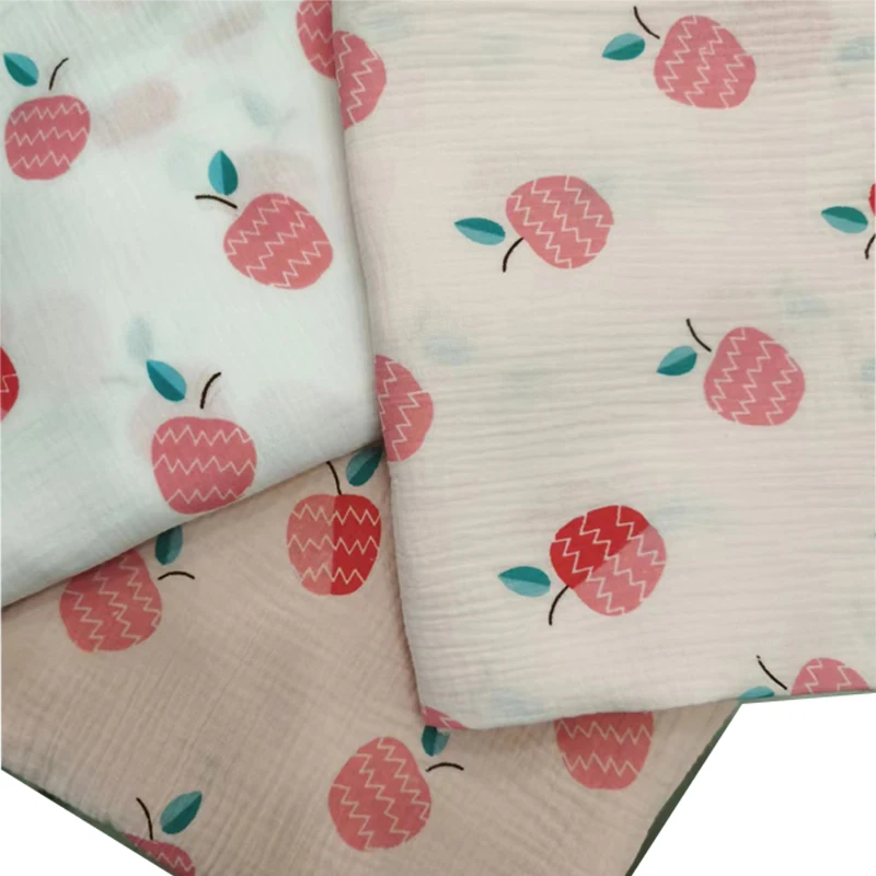 wholesale rolls cheap baby crepe soft muslin double gauze 100% cotton fabric