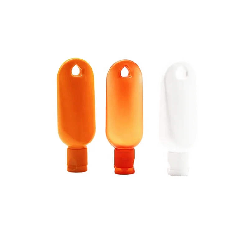Factory supply HDPE 30ML hook bottle can be used as disposable hand sanitizer, sunscreen lotion  outdoor carry bottle