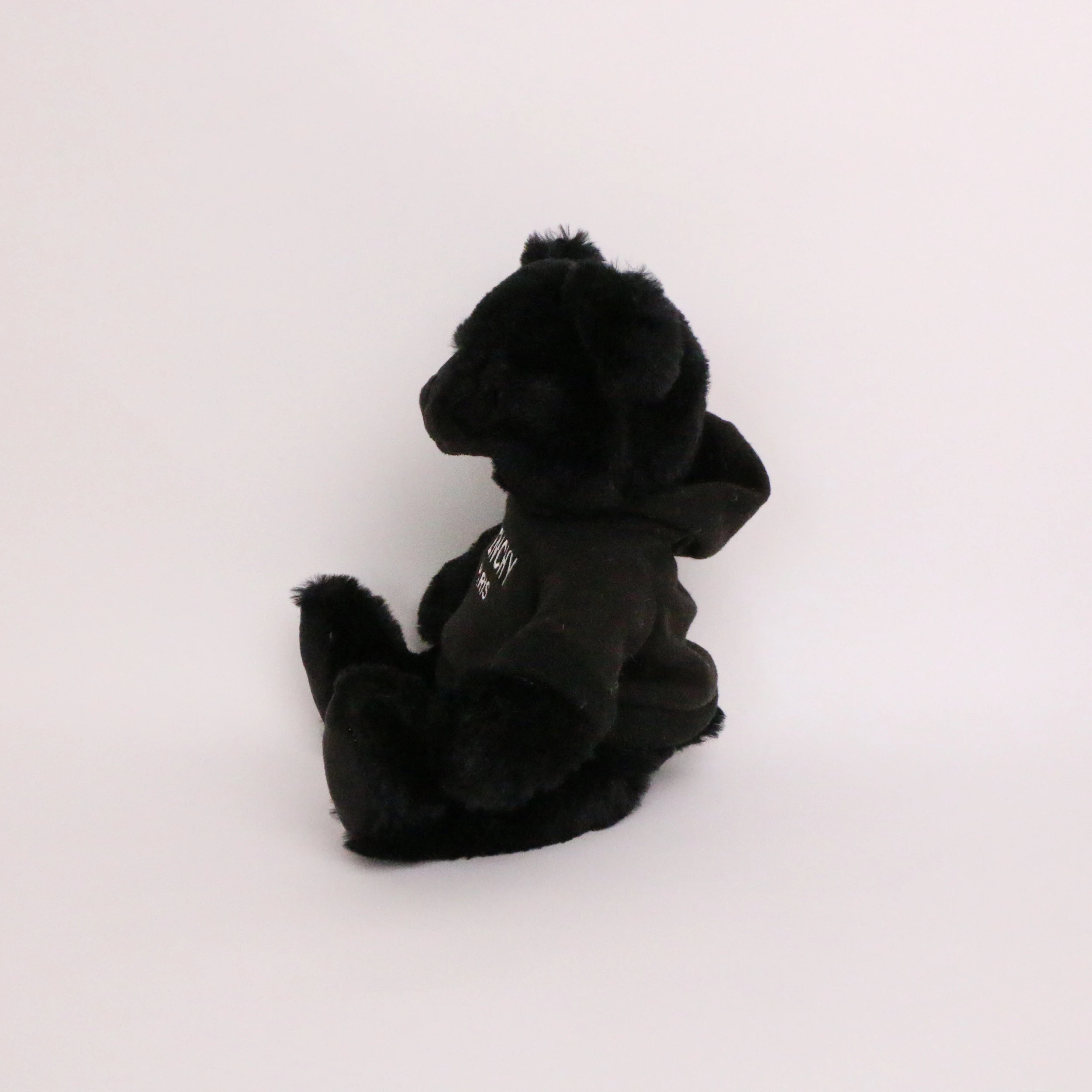 Customized black teddy bear factory direct plush toys customized logo hooded teddy bear kids toys cheap doll manufacturer