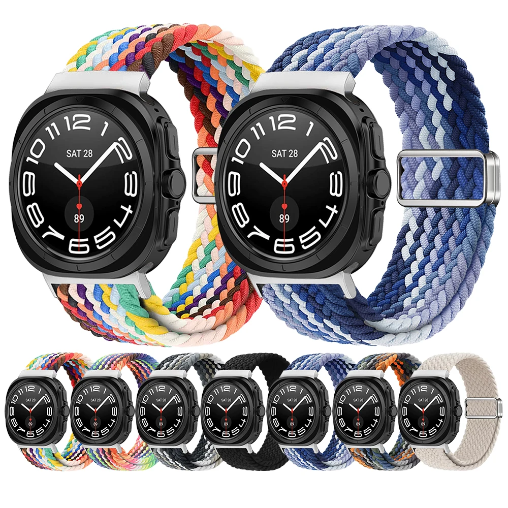 Eraysun Custom Nylon Loop Strap For Samsung Watch 7 Ultra 47MM Adjustable Fabric Elastic Bracelet Watch band Accessories