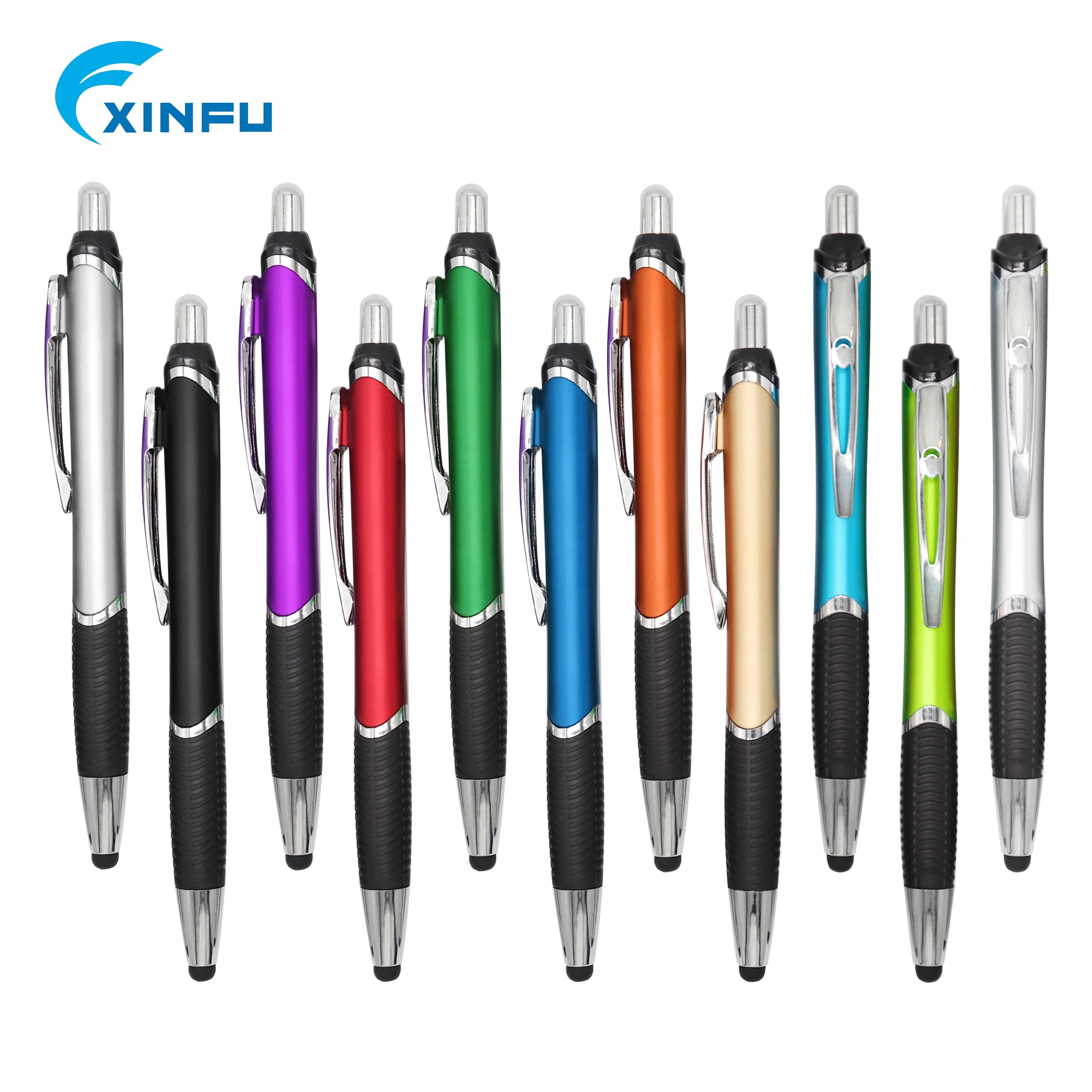 
Pressed type ball pen customized logo stylus promotional plastic pen 
