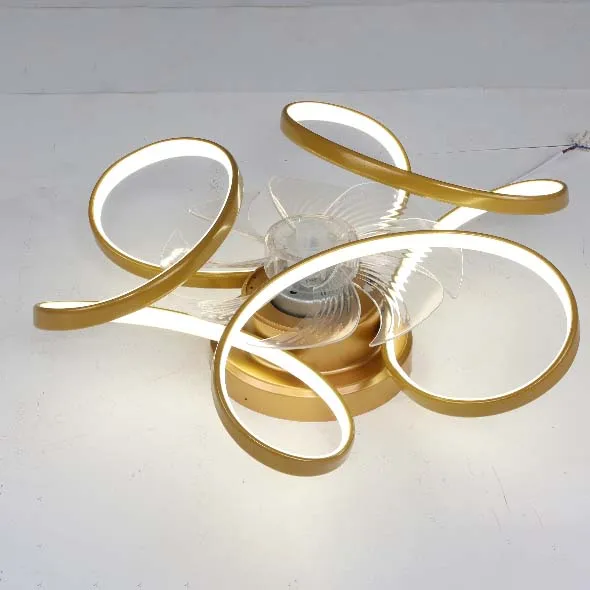 New Arrival Family Hotel Luxurious Silent Silicon Steel Pure Copper Motor Remote Control Led Ceiling Light with Fan Air Cooler