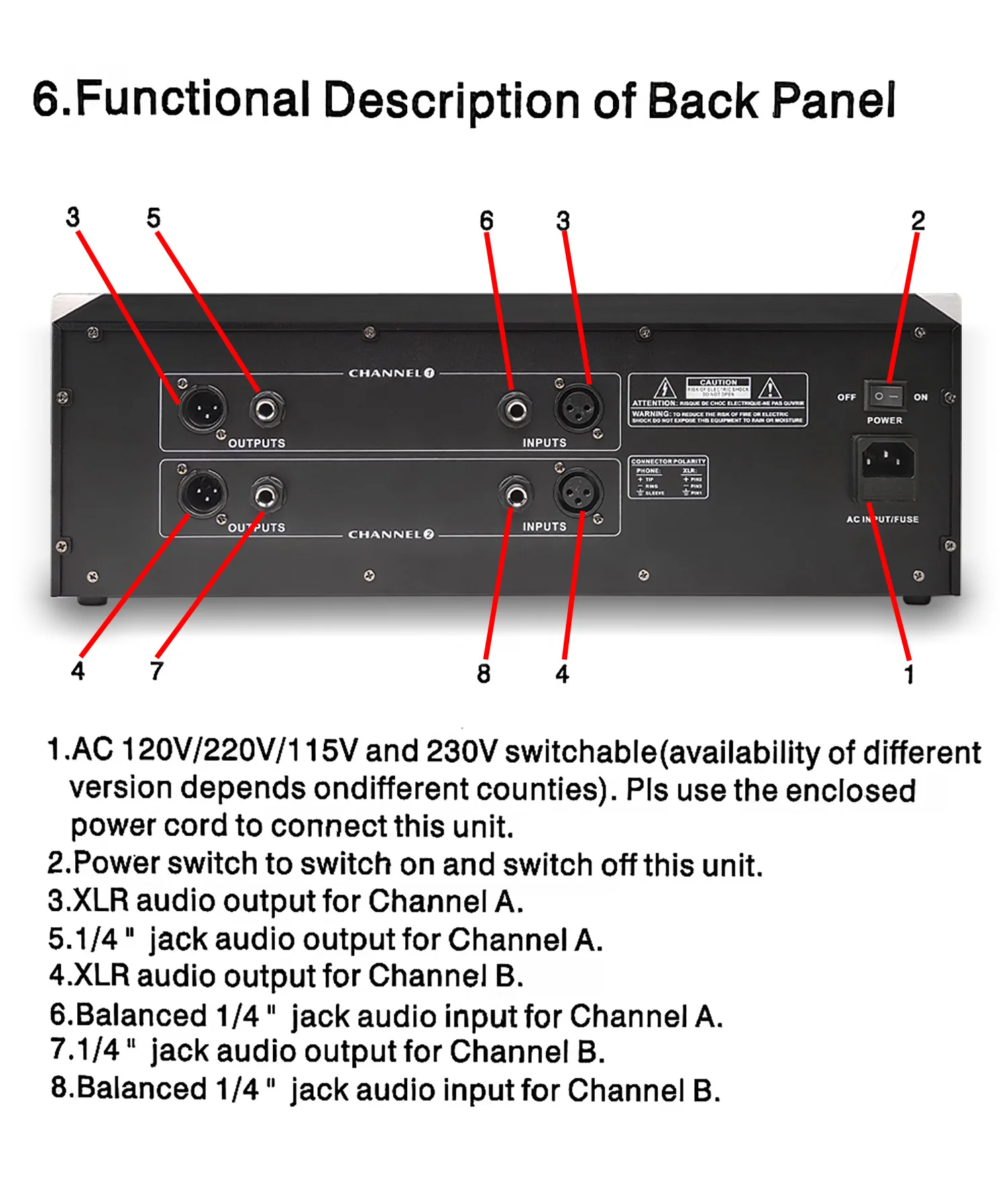 GAX-EQ3231 Dual 31-band Professional Audio Graphic Digital Equalizer with Subwoofer Output 1/3-octave Constant Q Frequency Bands