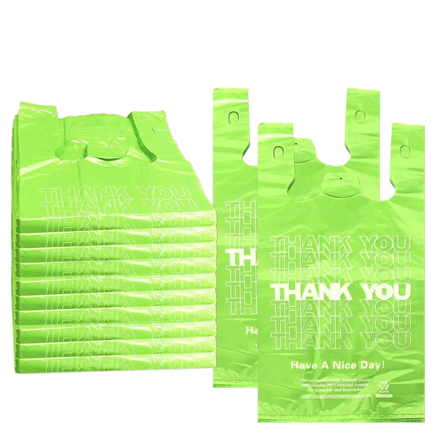 Reusable Produce Mesh Printed Biodegradable Grocery Shopping T-shirt Plastic Bags For Supermarket