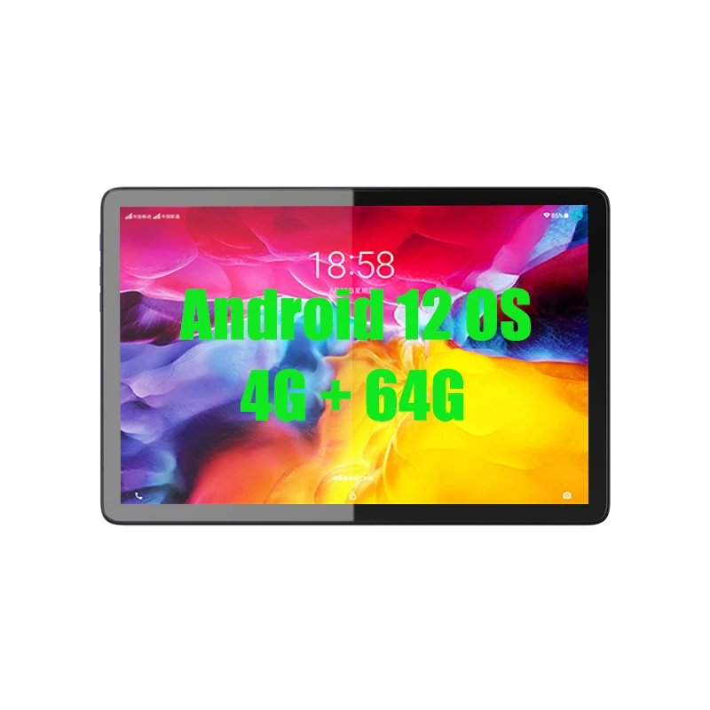Customized 10.1 Inch Android 12 OS Tablet 4G RAM 64G Storage 6000mAh Battery Type-C Bluetooth5.0 Tablet Pc
