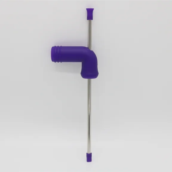 Bar accessories party needs straight straw metal purple beer snorkel fit for bottle chugging snorkel beer