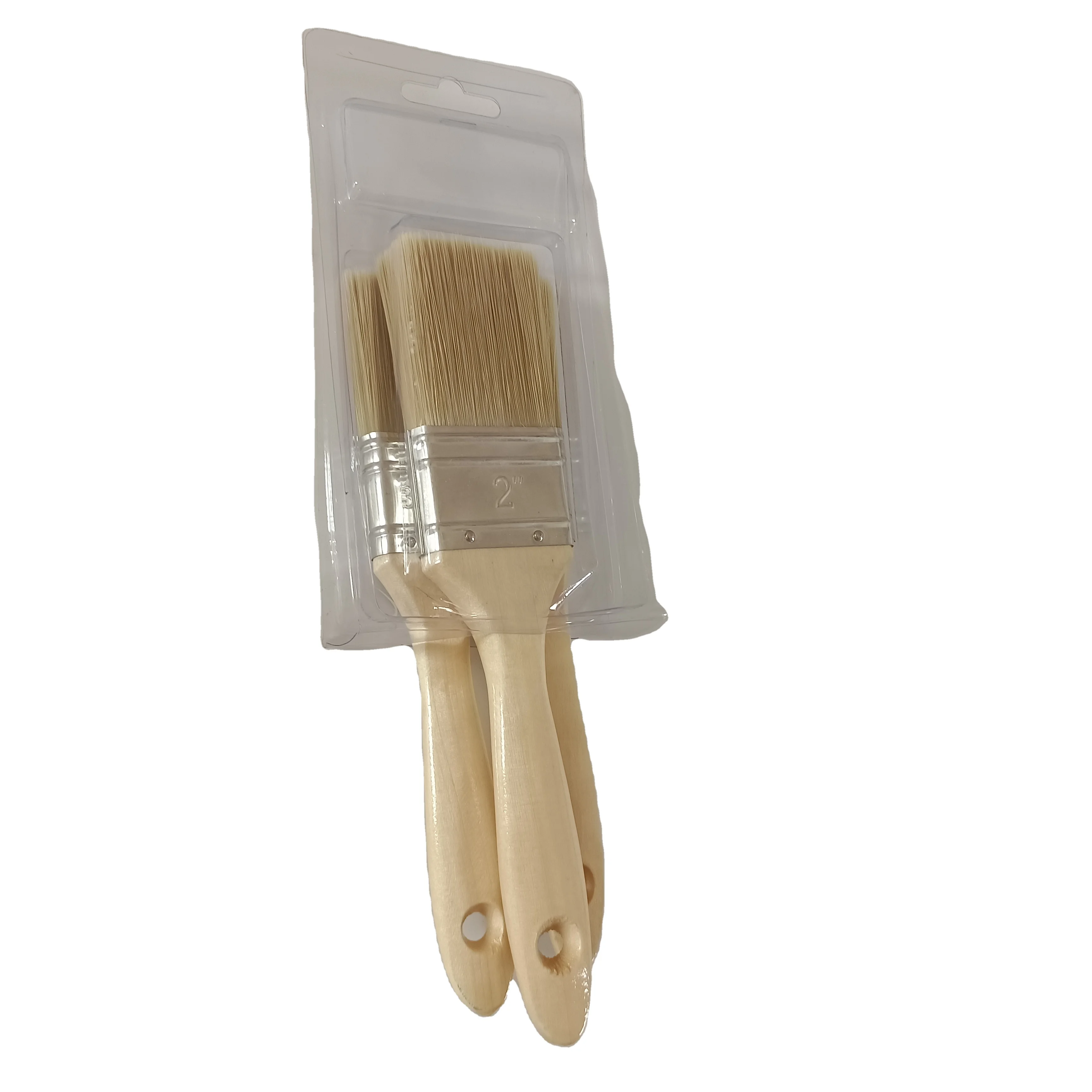 OEM Paint Brush Set 3PCS wooden handle bristle mixed  with  Double blistle