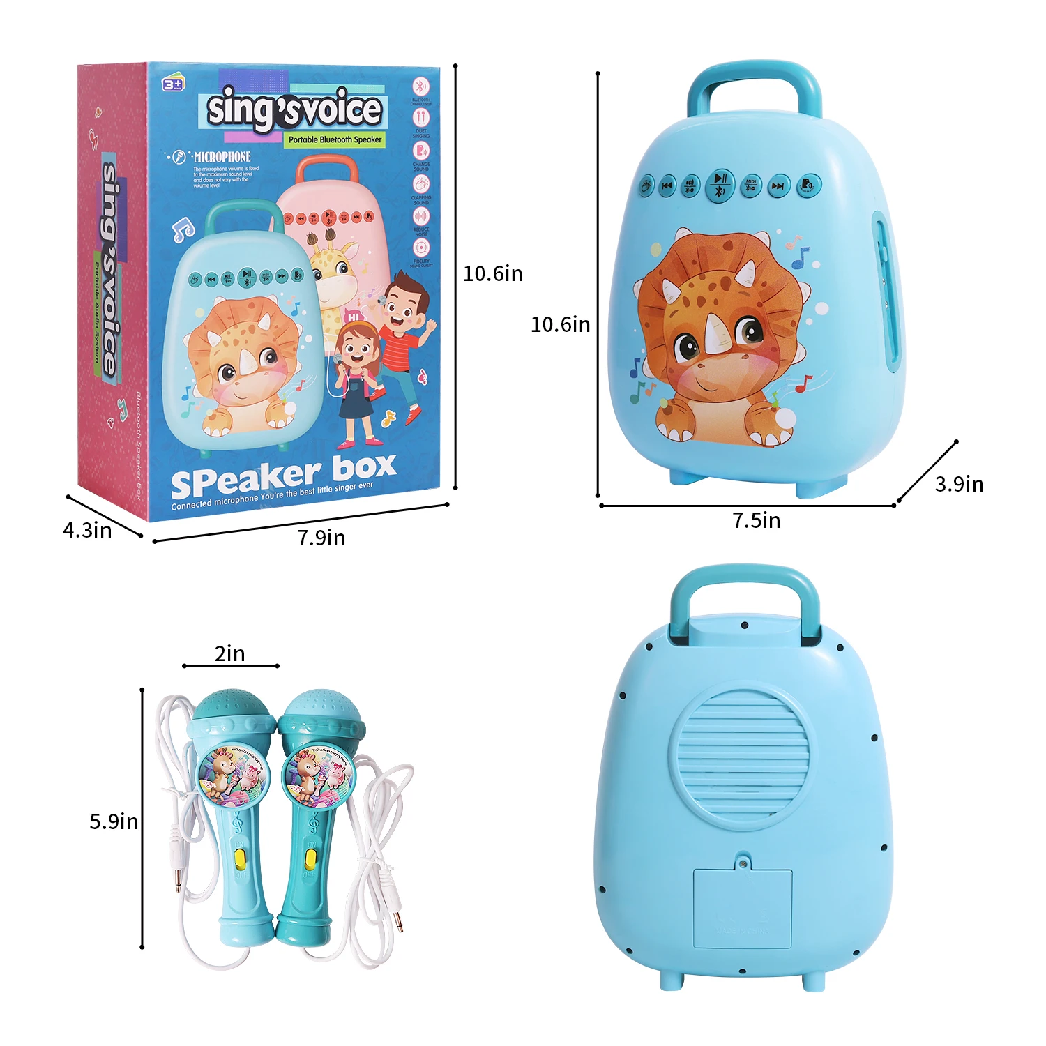New item kids electric plastic singing Microphones toy with Two Microphones for Children