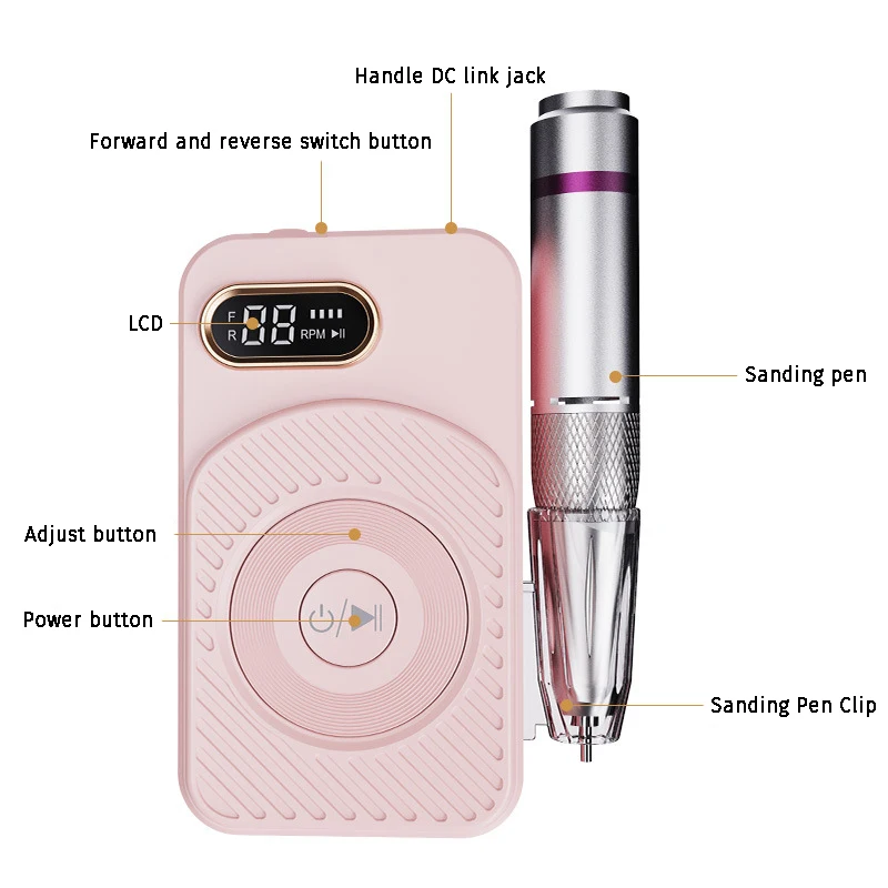 Nail Suppliers Portable Rechargeable Brushless Nail Drill Machine 45000rpm Professional Electric Nail Drill Set