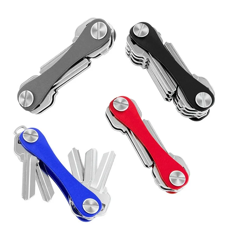 The new design can be customized logo expandable metal key chain Smart key organizer storage box