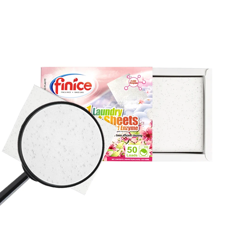 finice NEW style laundry strips cherry blossom Fragrance laundry detergent sheets with solid active anzyme