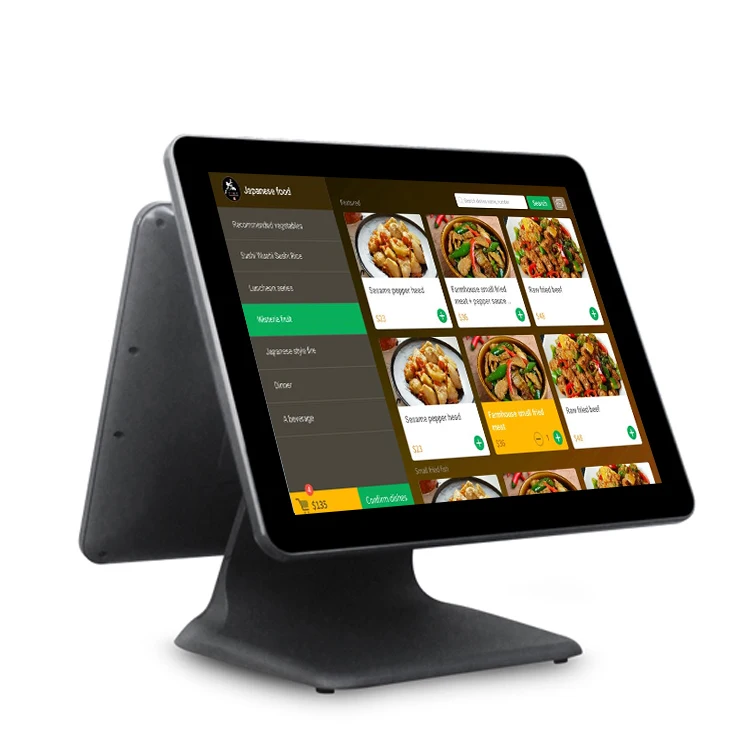 Touch screen 15.6 inch Kiosk POS Monitors Window Android System Dual screen POS All In One