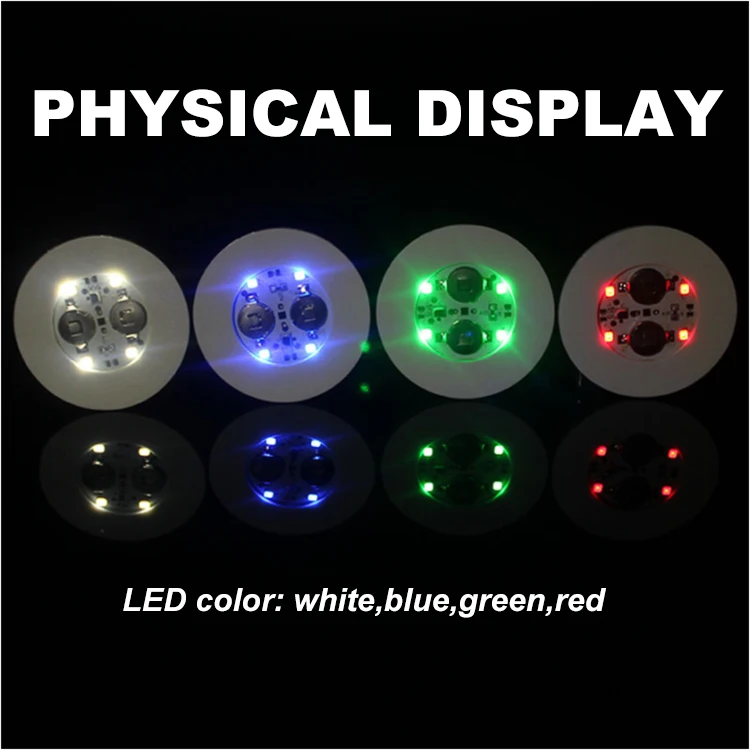 Party Bar Light Brightness LED Coaster, Cup Pad LED, LED Sticker Light for decoration accessories for rave led sticker bottle