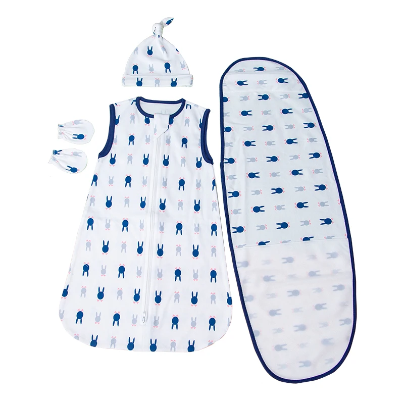 Custom Pattern Newborn Sleep sack Muslin Anti startle jump sleeping bag printed baby sleeping wears