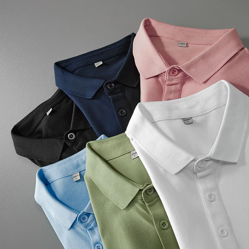 Navy Blue Cotton Tshirt Custom Mens Golf Dry Fet Polo Shirts Shirt With Embroidery Logo