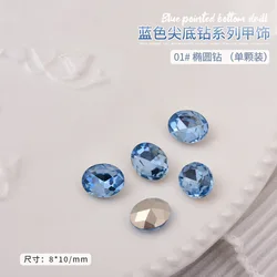 New blue crystal gemstone 2023 nail charms rhinestone swarovski decals for Nail Art Decoration Accessories Nail ornament