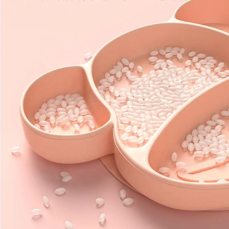 Baby meal plate baby tableware set suction cup type tray silica gel food bowl drinking soup straw bowl