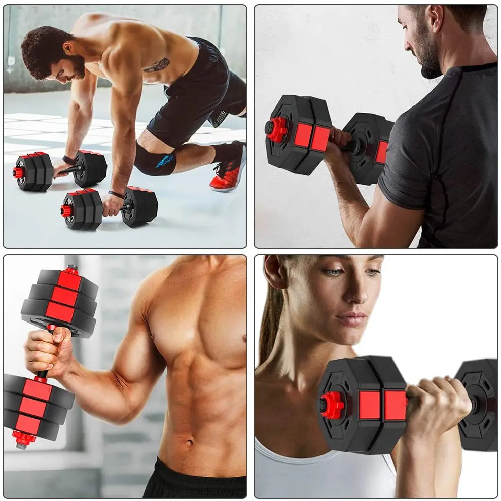 Heavy Duty Fitness Equipment with Non-Slip Handle Sand Cement Filled Adjustable Dumbbell Set