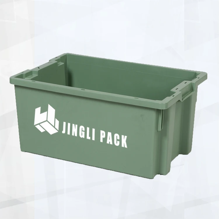 Low Price large nestable plastic fish containers storage box bin