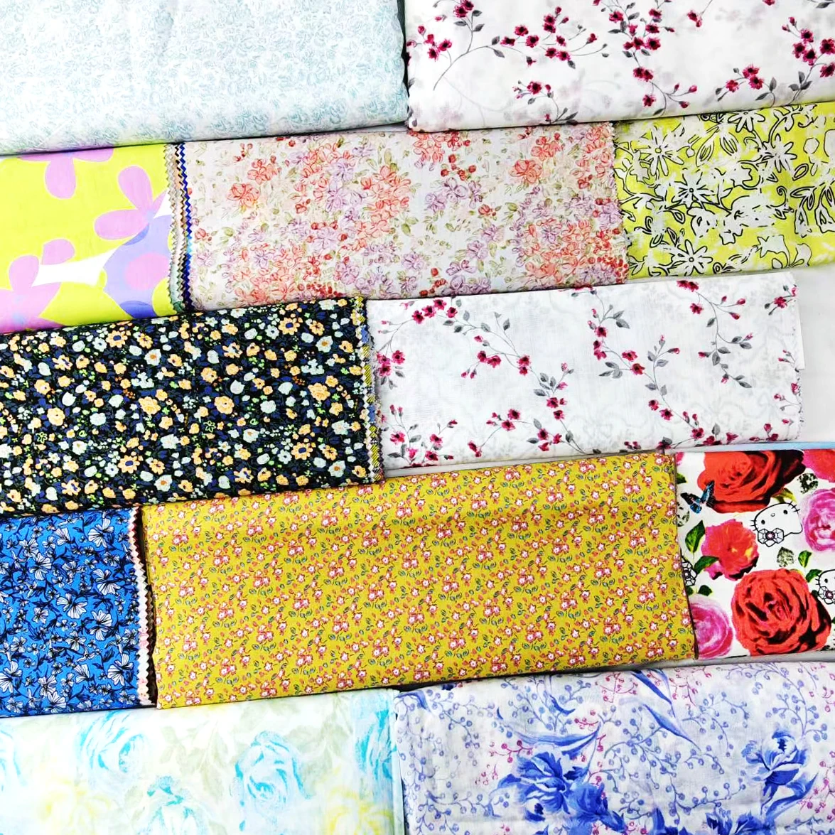 100% cotton 105gsm printed digital woven poplin fabric for women garment