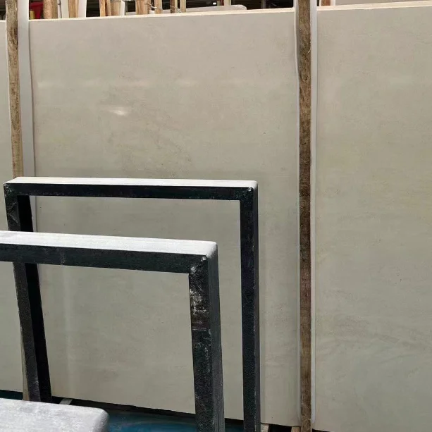 Light beige white limestone moca cream polished or honed finished slabs