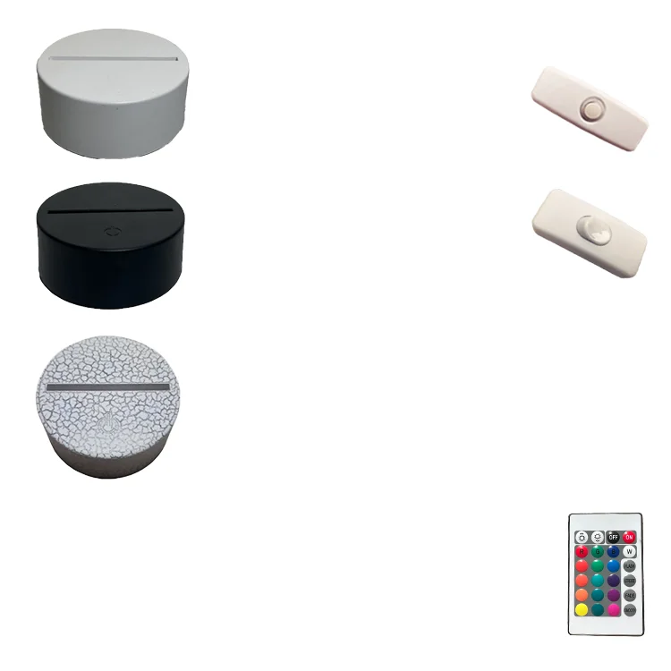 Wholesale 3D Acrylic LED Desk RGB Multicolor Night Lights Bedroom Minimalist Style Touch-Powered Crystal Mini LED Night Home