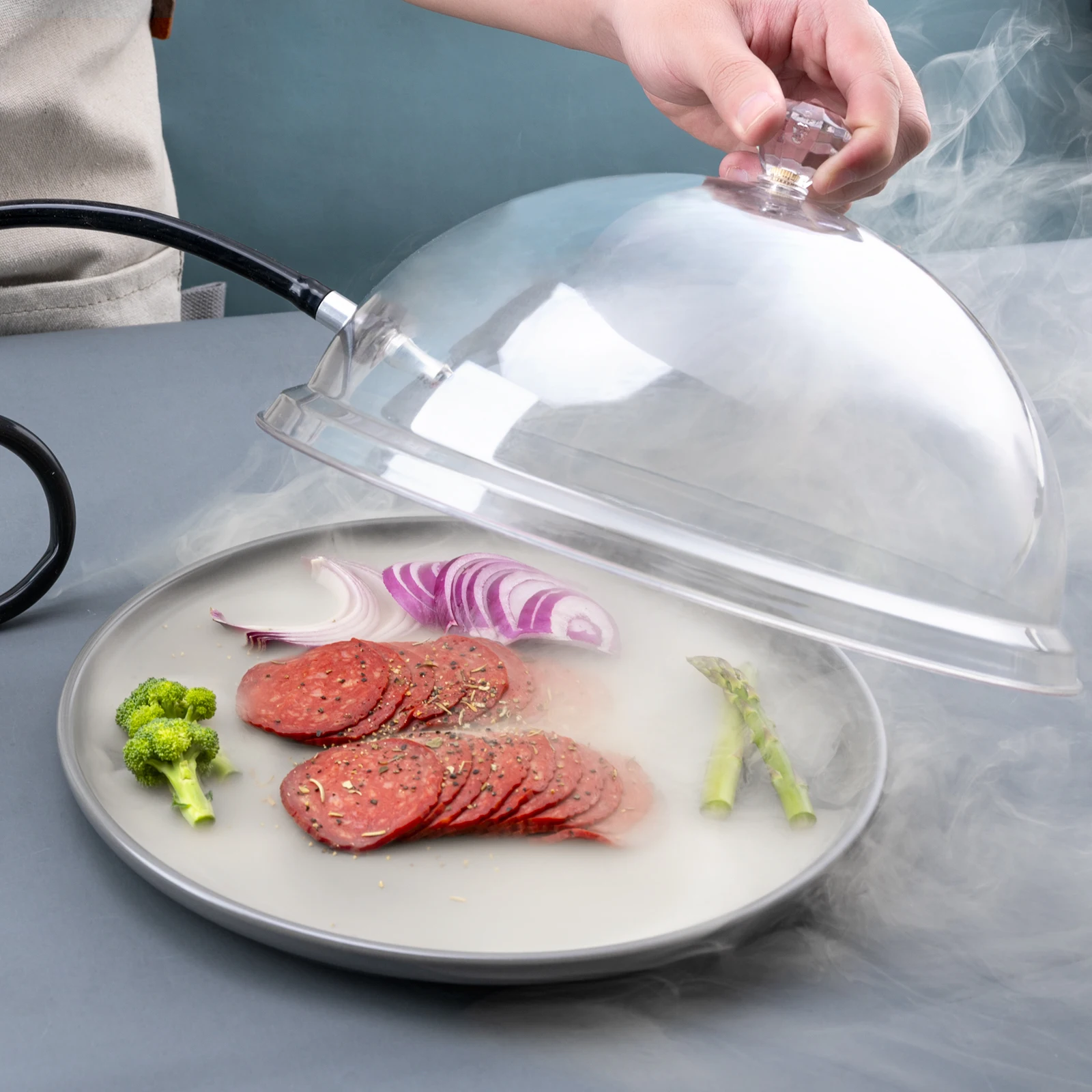 Барный аксессуар коктейль курительный купол барбекю пищевой пластиковый дымчатый с 8 дюймов 10 и 12