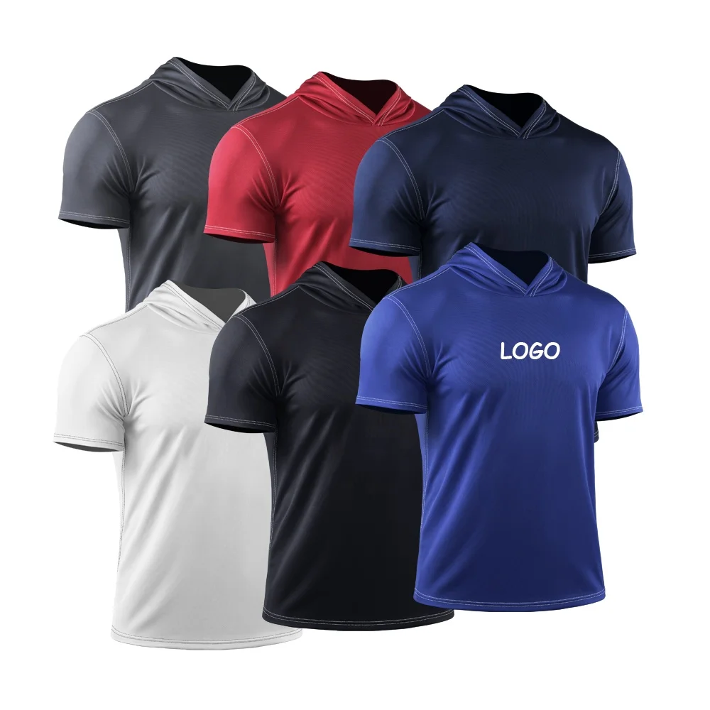 Gym Apparel Moisture Wicking Workout Polyester Dry Fit Mesh Short Sleeve Athletic Top Sport Plus Size T-shirt For Mens