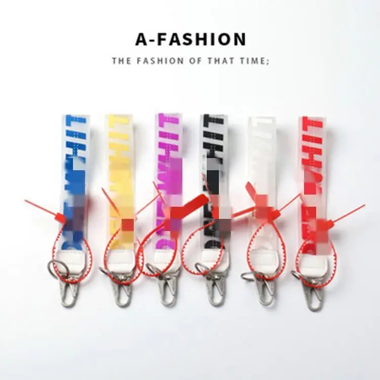 custom logo Low MOQ o ff white keychain