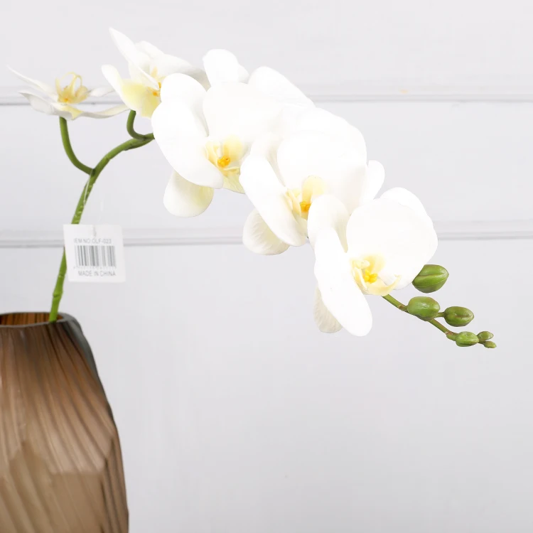 QIHAO 3D Real Touch Latex Phalaenopsis Centerpiece Flower Stem Artificial Orchid for Wedding Party Home Garden