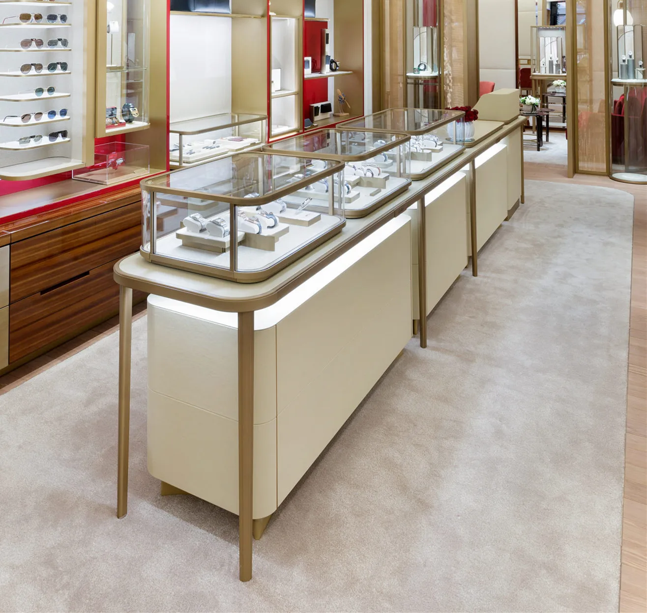 Luxury optical shop interior design and decoration optical shop display fixtures with optical store display furniture
