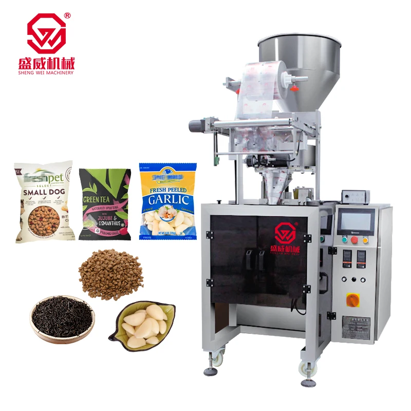 Shengwei Machinery Custom Automatic Granule  Garlic Food Small Grains Feed Flake Green Tea Packing Machine