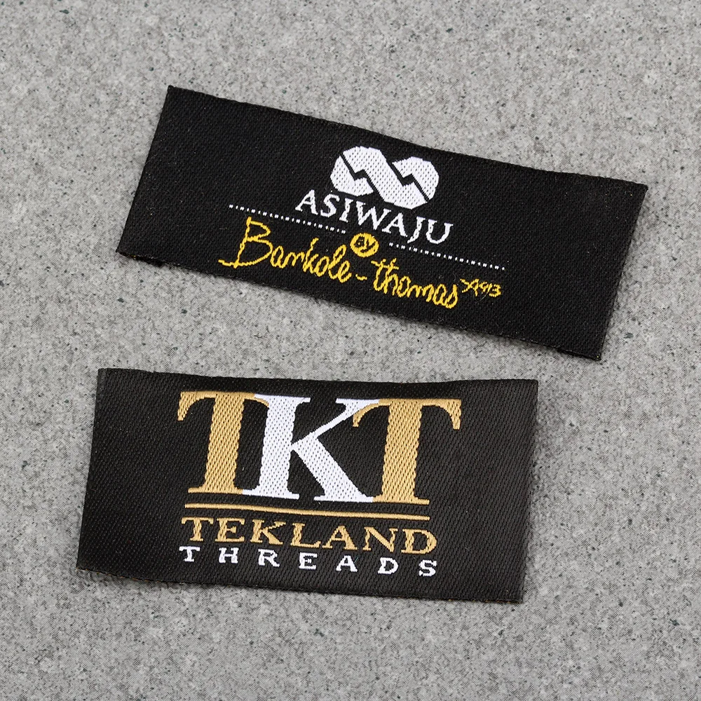 Woven Garment Tag Main Label for Clothing High Quality Customized Cloth 100pieces Free Sample Sustainable End Fold