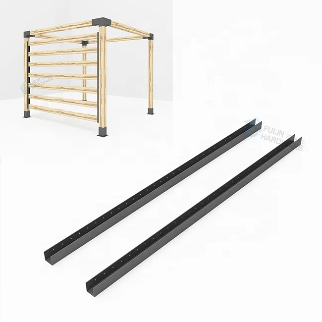 U Channel Privacy Bracket For Wood Pergola Metal Black U Channel Fence Bracket