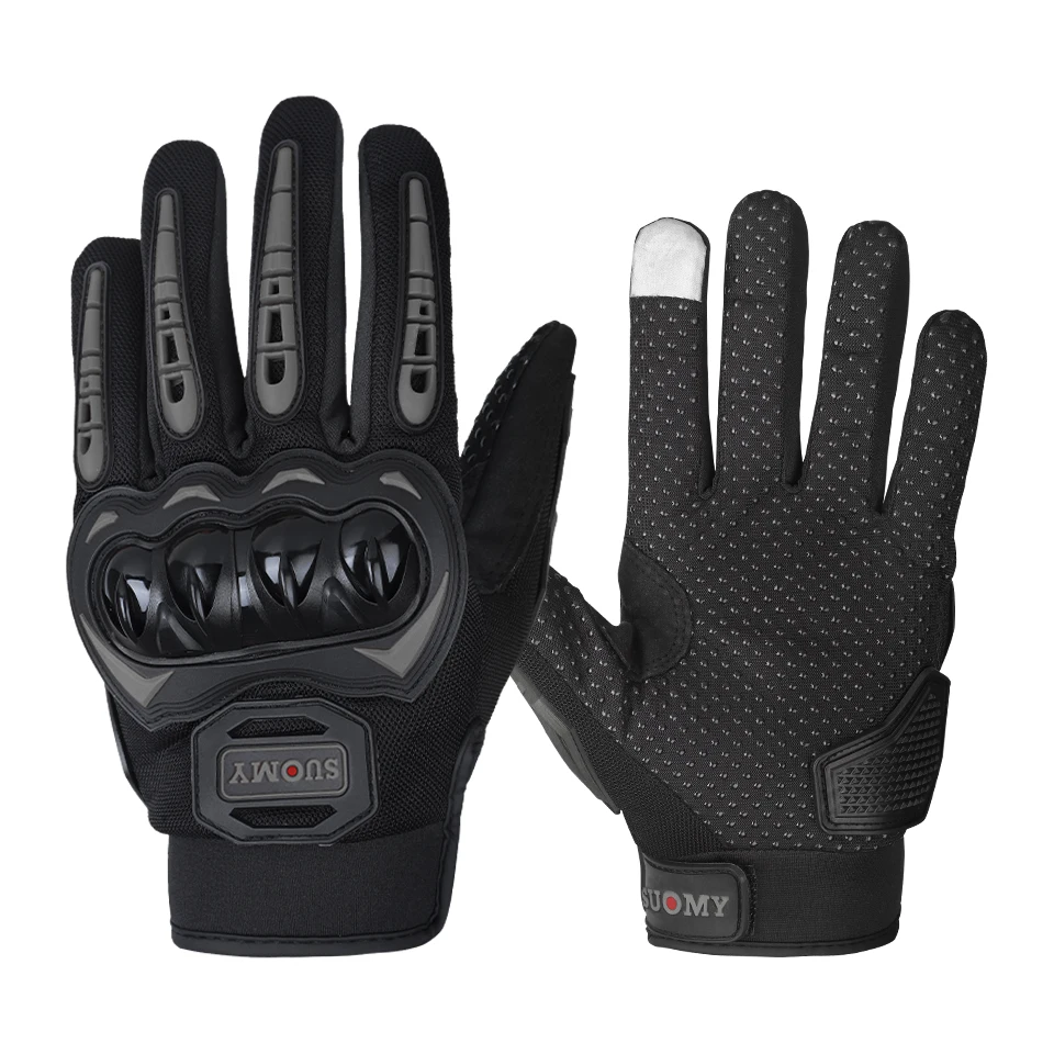 SUOMY Classic Biker Full Finger Motorcycle Gloves Breathable Wear-Resistant Non-slip Palm Off-road Riding Sports Protection